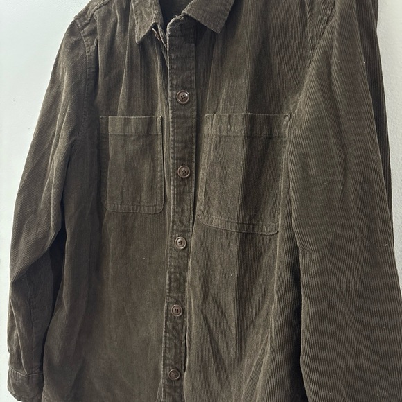 Barbour Brown Corduroy Button-Up Shirt / light jacket- men’s medium - Picture 4 of 5